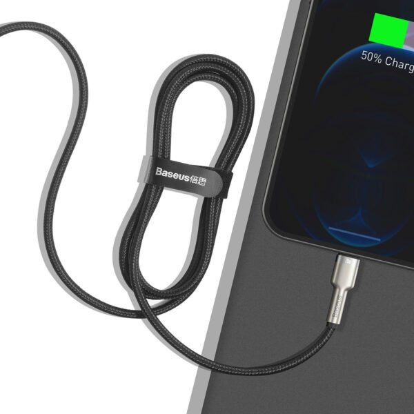USB-C laidas Lightning Baseus Cafule, PD, 20W, 1m (juodas) - Image 11