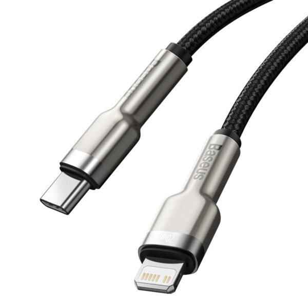 USB-C laidas Lightning Baseus Cafule, PD, 20W, 1m (juodas) - Image 5