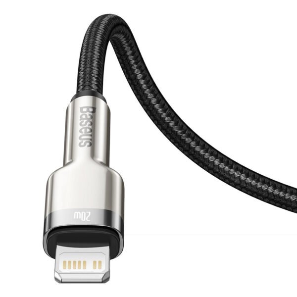 USB-C laidas Lightning Baseus Cafule, PD, 20W, 1m (juodas) - Image 7