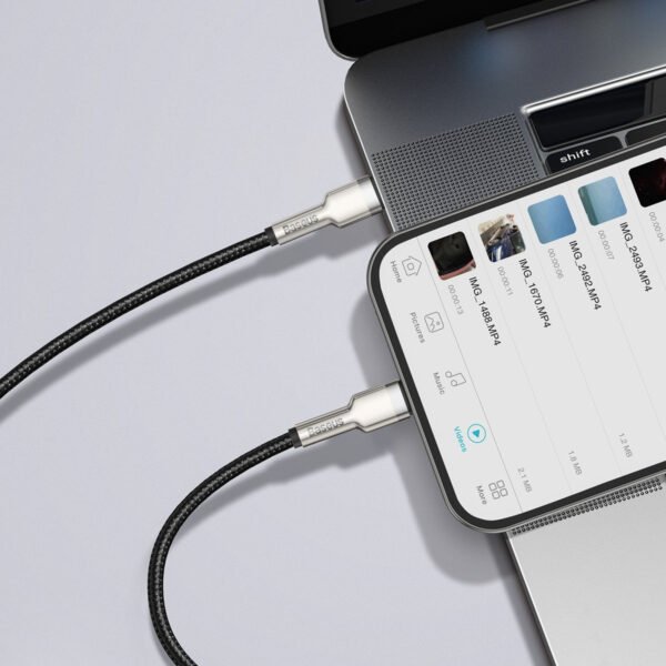 USB-C laidas Lightning Baseus Cafule, PD, 20W, 1m (juodas) - Image 10