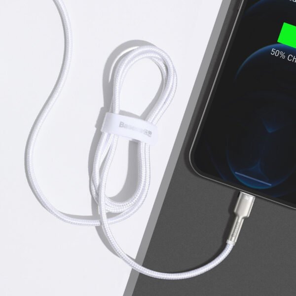 USB-C laidas Lightning Baseus Cafule, PD, 20W, 1m (baltas) - Image 11