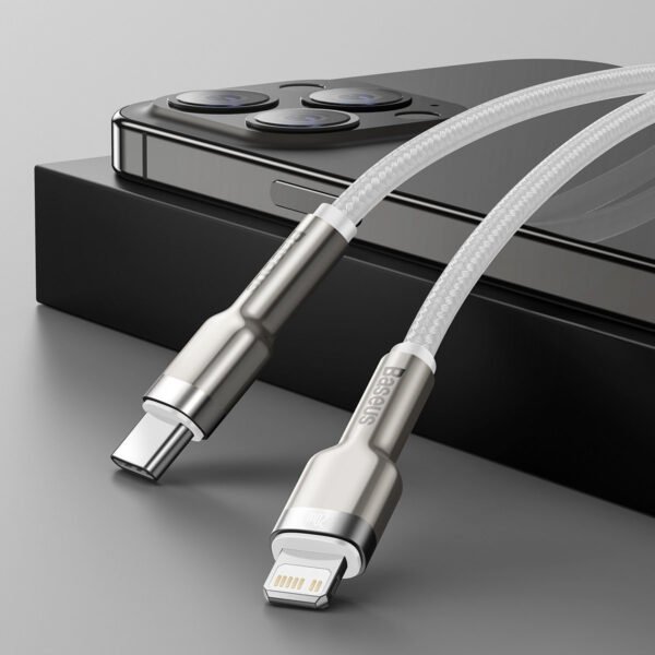 USB-C laidas Lightning Baseus Cafule, PD, 20W, 1m (baltas) - Image 12