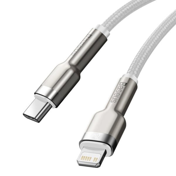 USB-C laidas Lightning Baseus Cafule, PD, 20W, 1m (baltas) - Image 5