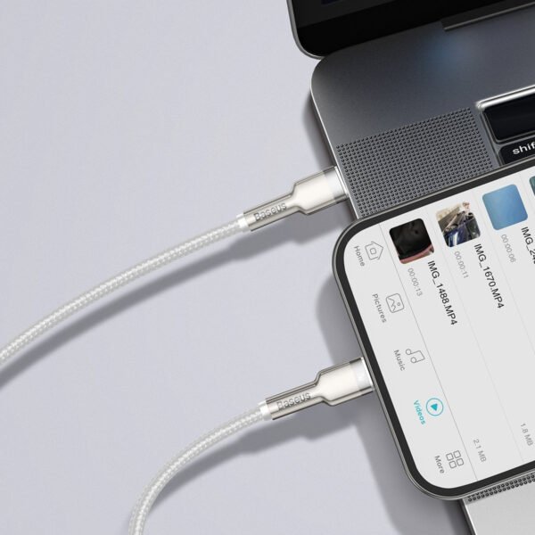 USB-C laidas Lightning Baseus Cafule, PD, 20W, 1m (baltas) - Image 10