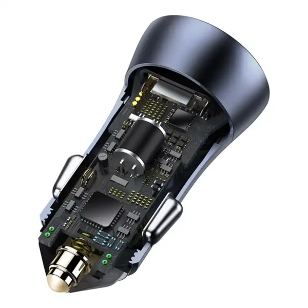 Automobilinis įkroviklis Baseus Golden Contactor Pro, USB + USB-C, QC4.0+, PD, SCP, 40W (šara) - Image 7