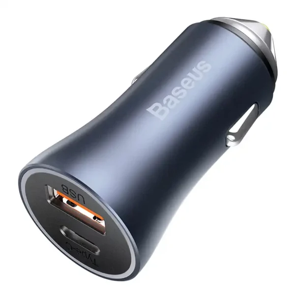 Baseus Golden Contactor Pro automobilinis įkroviklis, 2x USB, 40W (pilkas) - Image 4