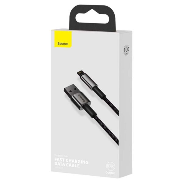 Baseus Tungsten Gold kabelis USB į iP 2.4A 1m (juodas) - Image 7
