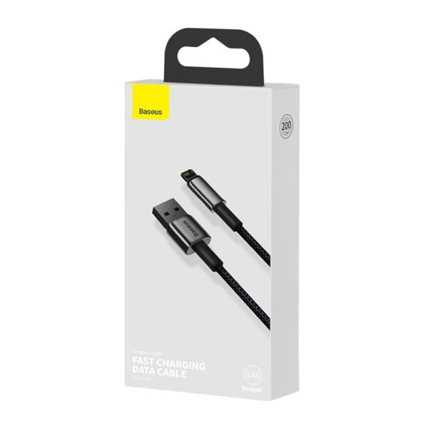Baseus Tungsten Gold kabelis USB į iP 2.4A 2m (juodas) - Image 8