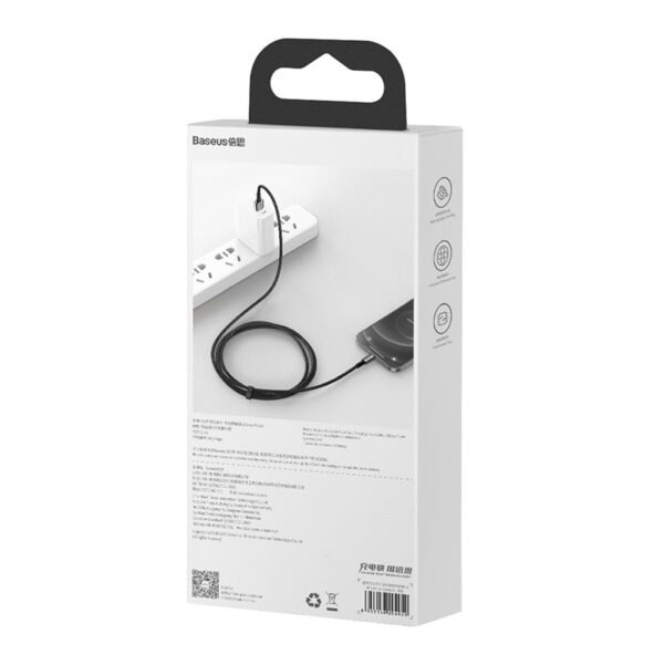 Baseus Tungsten Gold kabelis USB į iP 2.4A 2m (juodas) - Image 9