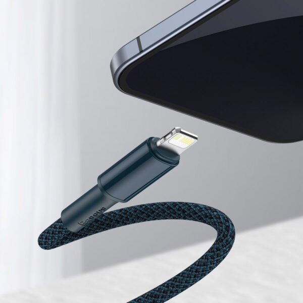 Baseus didelio tankio pintas kabelis iš C tipo į Lightning, PD, 20 W, 2 m (mėlynas) - Image 9
