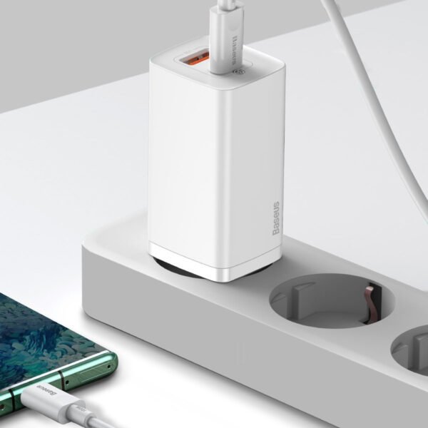 Greitasis kelioninis įkroviklis Baseus GaN2 Lite USB+C 65W EU (baltas) - Image 9