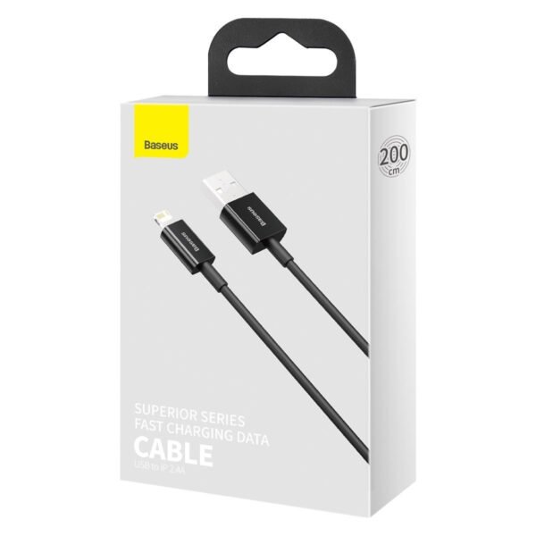 Baseus Superior serijos kabelis USB į iP 2.4A 2 m (juodas) - Image 11