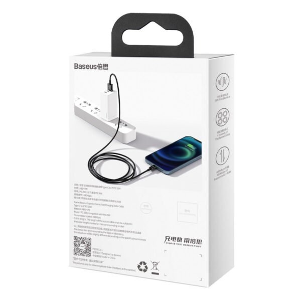 Baseus Superior serijos kabelis USB į iP 2.4A 2 m (juodas) - Image 12