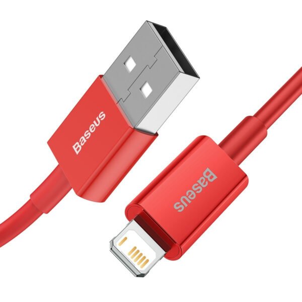 Baseus Superior serijos kabelis USB į iP 2.4A 1 m (raudonas) - Image 3