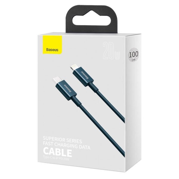 Baseus Superior serijos kabelis USB-C į iP, 20 W, PD, 1 m (mėlynas) - Image 10