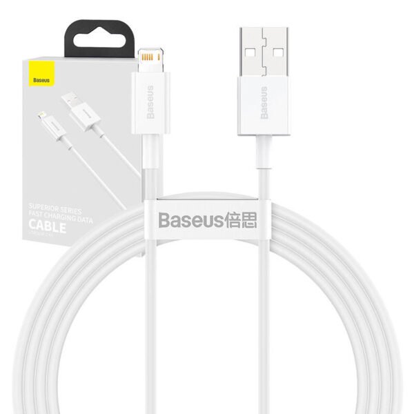 Baseus Superior serijos USB ir Lightning 2,4 A 1,5 m kabelis (baltas) - Image 13