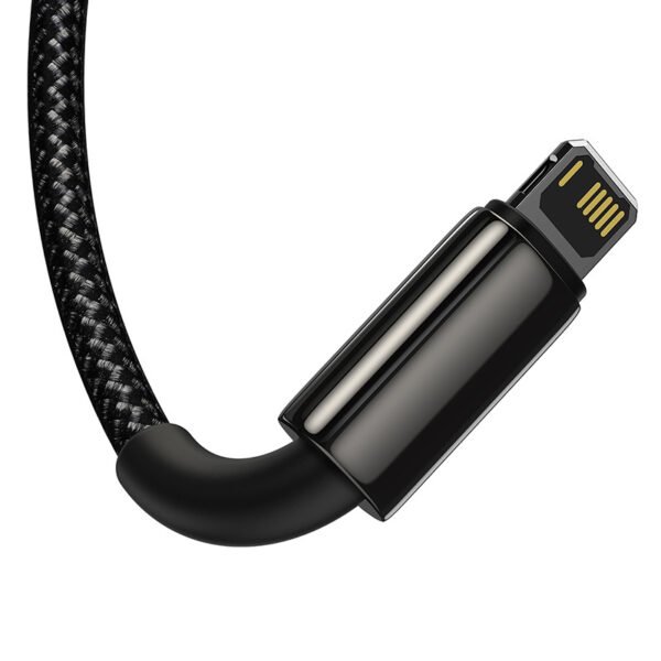 USB kabelis 3in1 Baseus Tungsten Gold, USB į micro USB / USB-C / Lightning, 3,5 A, 1,5 m (juodas) - Image 5