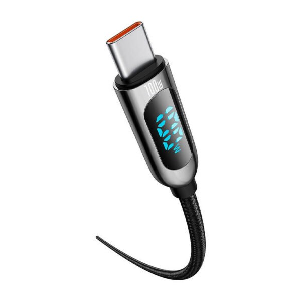 Baseus ekrano kabelis iš USB-C į C tipo 100 W, 1 m (juodas) - Image 4
