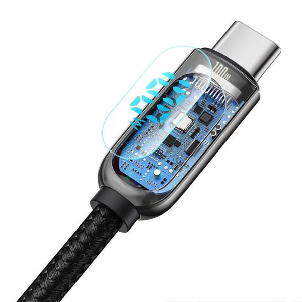 Baseus ekrano kabelis iš USB-C į C tipo 100 W, 1 m (juodas) - Image 6