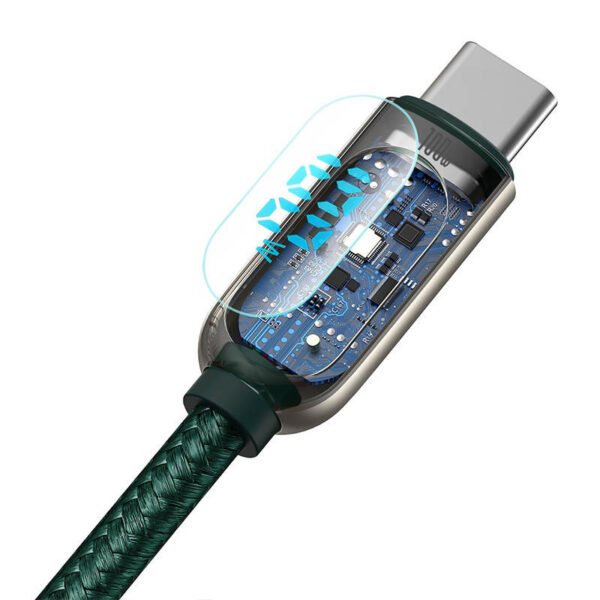 Baseus ekrano kabelis USB-C į USB-C 100W 1 m (žalias) - Image 6