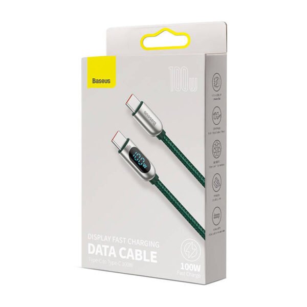 Baseus ekrano kabelis USB-C į USB-C 100W 1 m (žalias) - Image 8