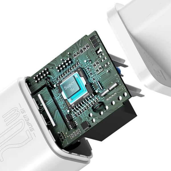 Baseus Super Si greitasis įkroviklis 1C 20W su Lightning USB-C kabeliu 1 m (baltas) - Image 6
