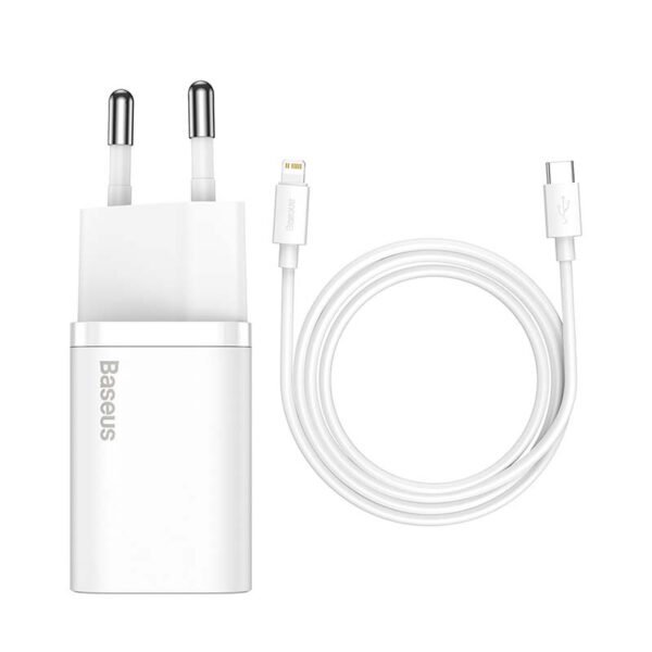 Baseus Super Si greitasis įkroviklis 1C 20W su Lightning USB-C kabeliu 1 m (baltas) - Image 7