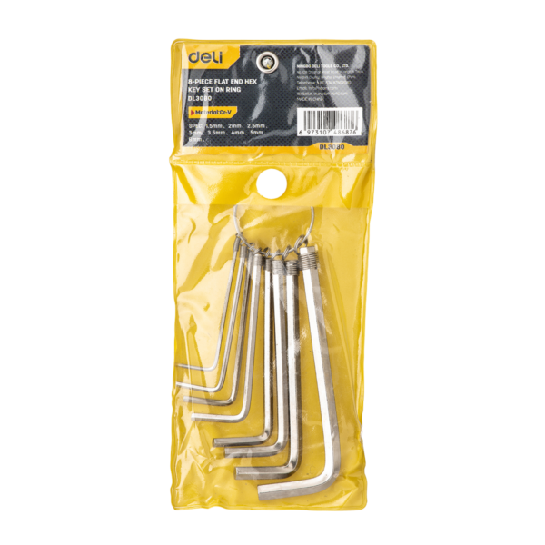 Šešiakampių raktų rinkinys 1.5–6mm Deli Tools EDL3080 (sidabrinis) - Image 5