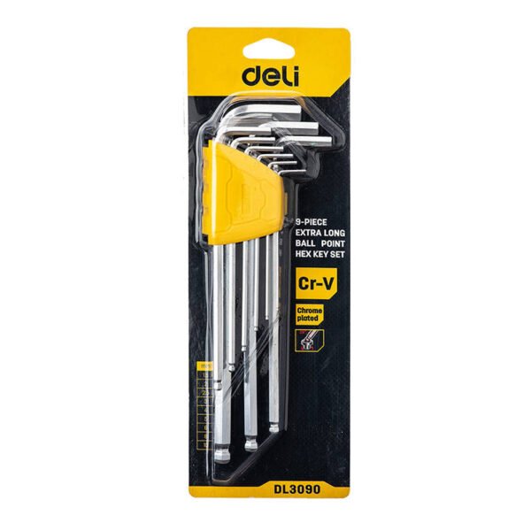 Šešiakampių raktų rinkinys 1.5–10mm Deli Tools EDL3080 (sidabrinis) - Image 4