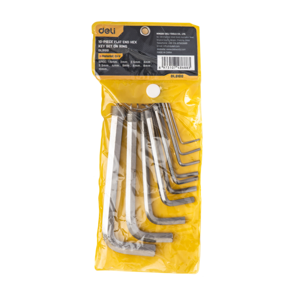 Šešiakampių raktų rinkinys 1.5–10mm Deli Tools EDL3100 (sidabrinis) - Image 5