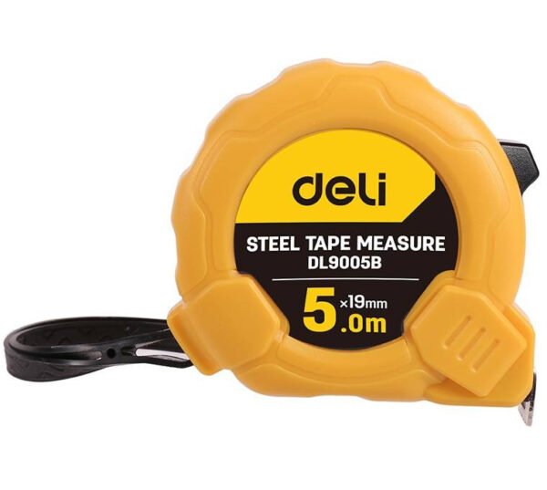Steel Measuring Tape 5m/19mm Deli Tools EDL9005B (yellow)
