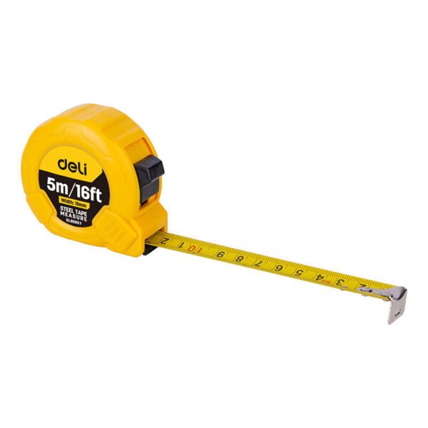 Plieninė matavimo ruletė 5m/19mm Deli Tools EDL9005Y (geltonas) - Image 2