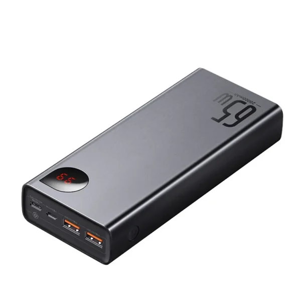 Išorinė baterija Baseus Adaman Metal 20000mAh PD QC 3.0 65W 2xUSB + USB-C + micro USB (juodas) - Image 6