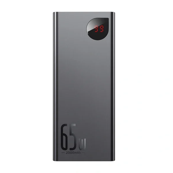 Išorinė baterija Baseus Adaman Metal 20000mAh PD QC 3.0 65W 2xUSB + USB-C + micro USB (juodas) - Image 2