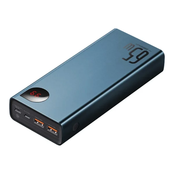 Išorinė baterija Baseus Adaman Metal 20000mAh PD QC 3.0 65W 2xUSB + USB-C + micro USB (mėlynas) - Image 5