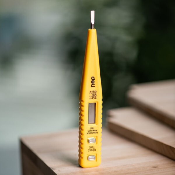 Įtampos testeris 12–250V Deli Tools EDL8003 (geltonas) - Image 4