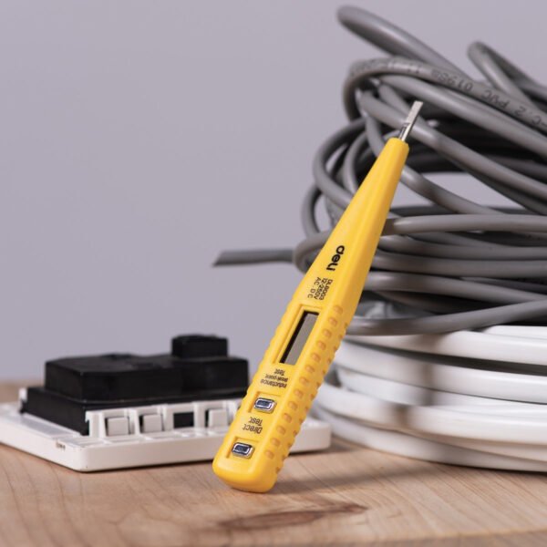 Įtampos testeris 12–250V Deli Tools EDL8003 (geltonas) - Image 8