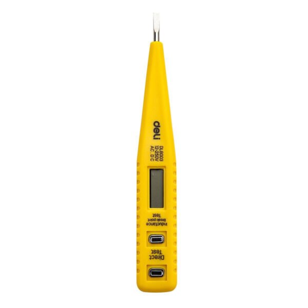 Įtampos testeris 12–250V Deli Tools EDL8003 (geltonas) - Image 2