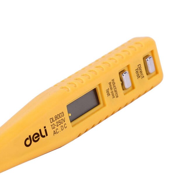 Įtampos testeris 12–250V Deli Tools EDL8003 (geltonas) - Image 3