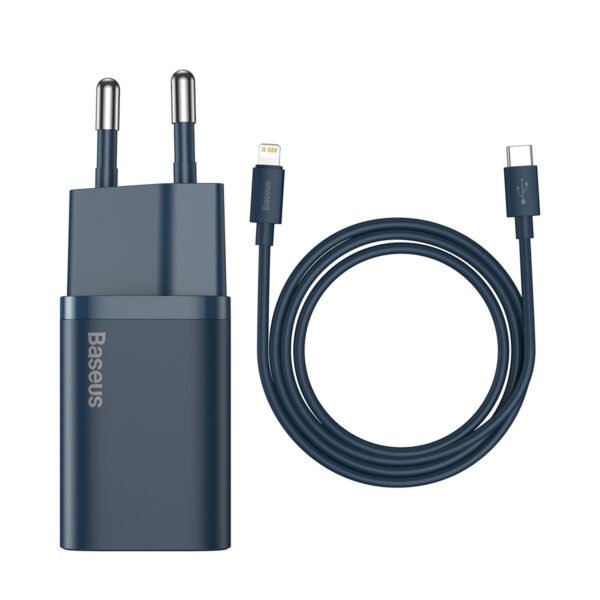 Greitasis įkroviklis Baseus Super Si 1C 20W su USB-C laidu Lightning 1 m (mėlynas) - Image 2