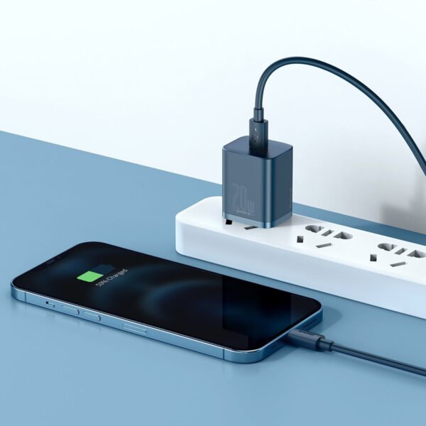 Greitasis įkroviklis Baseus Super Si 1C 20W su USB-C laidu Lightning 1 m (mėlynas) - Image 9