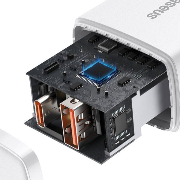 Baseus kompaktiškas greitasis įkroviklis, USB, USB-C, 20W (baltas) - Image 5