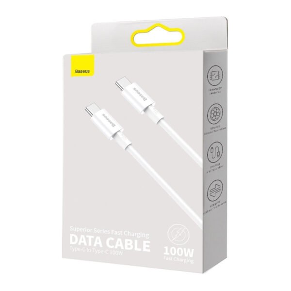 Baseus Superior serijos kabelis USB-C į USB-C, 100 W, 1 m (baltas) - Image 10