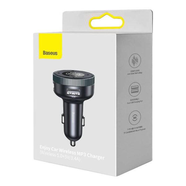 Bevielis MP3 įkroviklis automobiliui Baseus Enjoy, Bluetooth 5.0, microSD, AUX (juodas) - Image 8