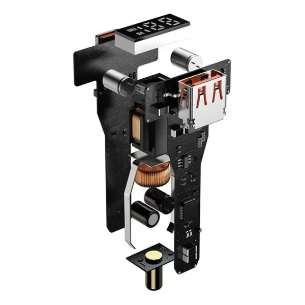 Automobilinis įkroviklis Baseus Superme, USB, USB-C, 100W (juodas) - Image 5