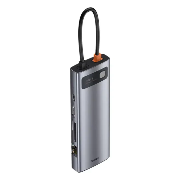 Hub 9in1 Baseus Metal Gleam Series, USB-C į 3x USB 3.0 + HDMI + USB-C PD + Ethernet RJ45 + microSD/SD + VGA - Image 4