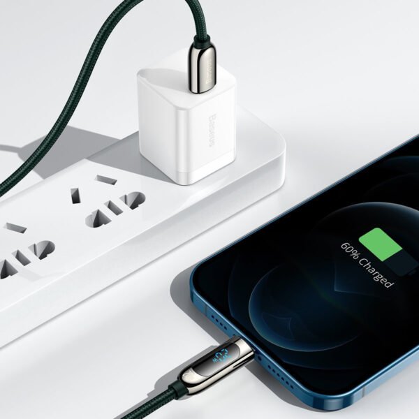 USB-C laidas Lightning Baseus Display, PD, 20 W, 2 m (žalias) - Image 7