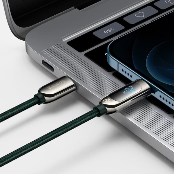 USB-C laidas Lightning Baseus Display, PD, 20 W, 2 m (žalias) - Image 8