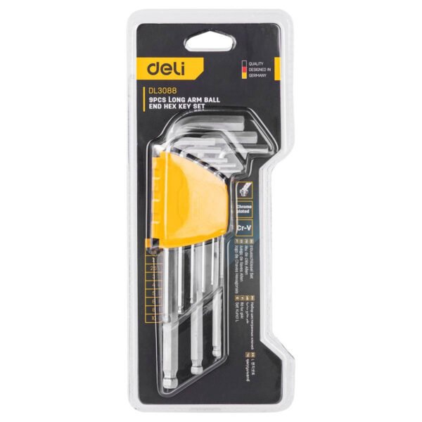 Ilgų šešiakampių rinkinys 1.5–10 mm Deli Tools EDL3088 (sidabrinis) - Image 3