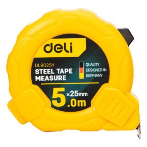 Steel Measuring Tape 5m/25mm Deli Tools EDL9025Y (yellow)